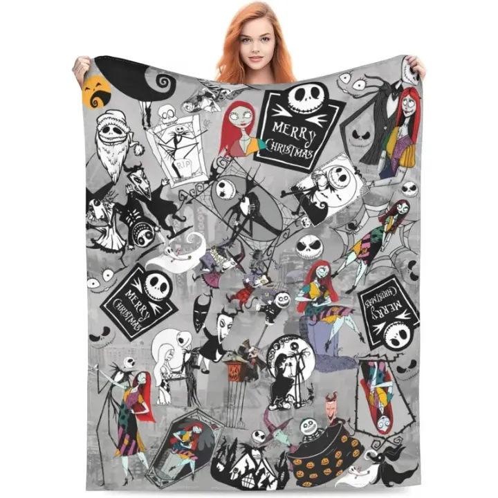 Ghost Halloween Cartoon Horror Throw Blanket