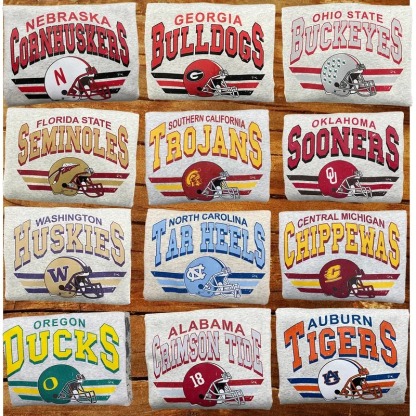 Vintage College Football Helmet T-shirt Crewneck Sweatshirt