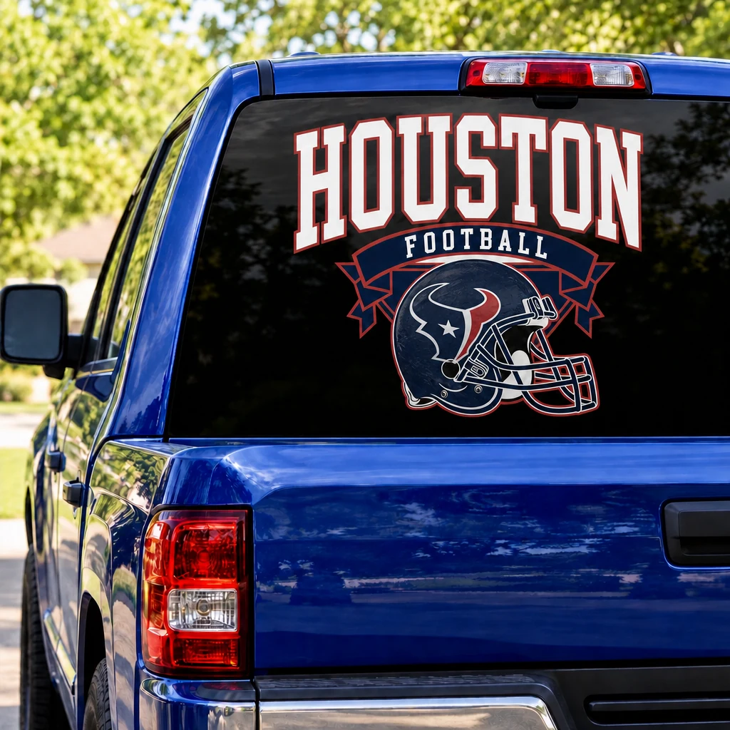 Houston Texans Football Square Rear Window Decal