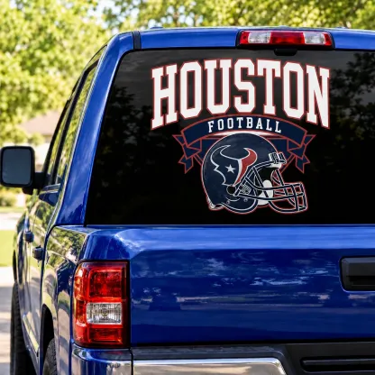 Houston Texans Football Square Rear Window Decal