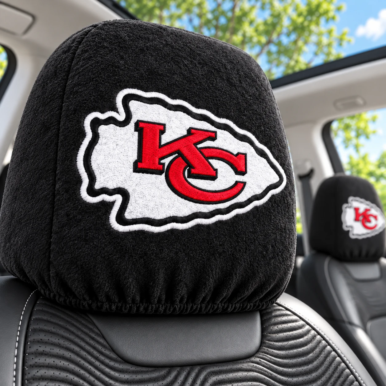 Kansas City Chiefs Football Car Headrest Covers - view 2