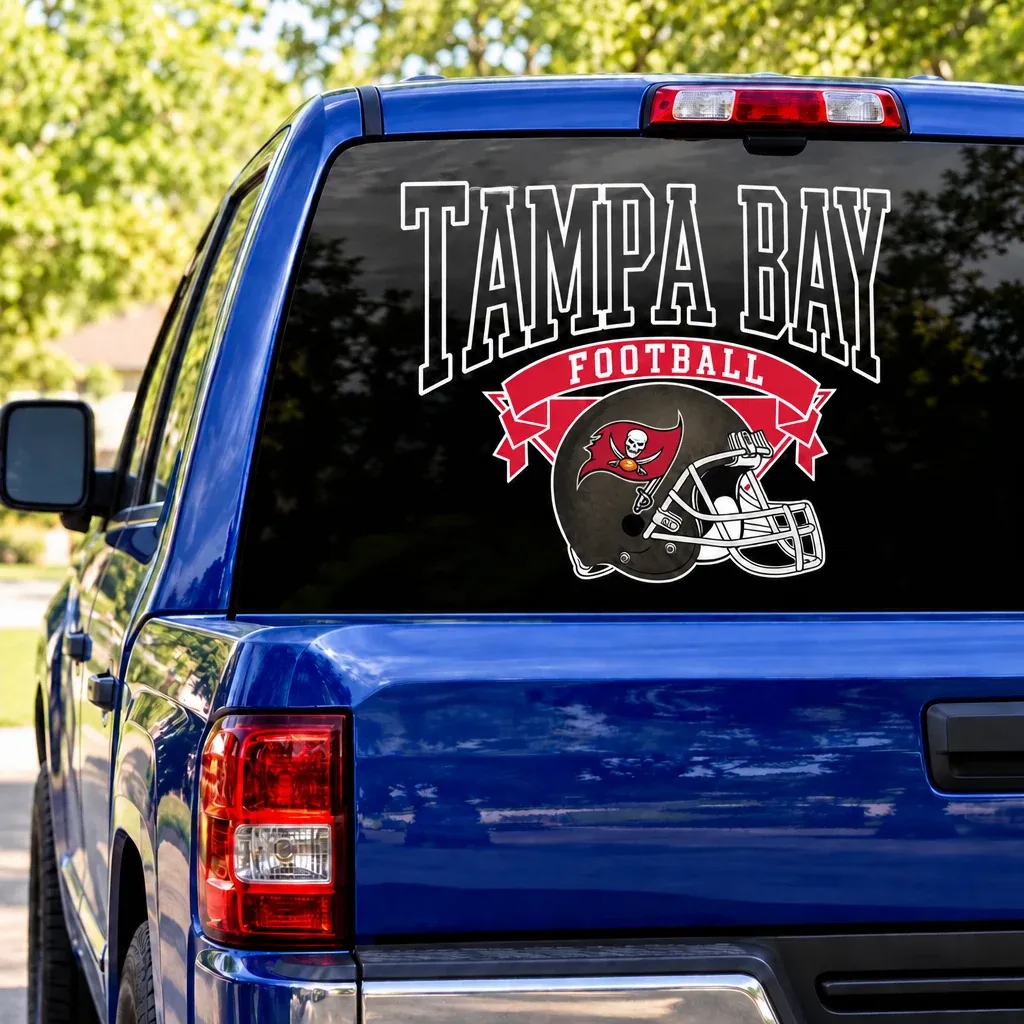 Tampa Bay Buccaneers Football Square Rear Window Decal