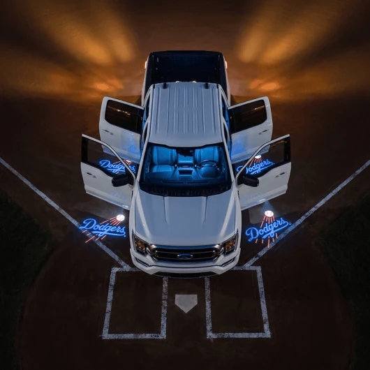 Baseball car door projector light installation detail