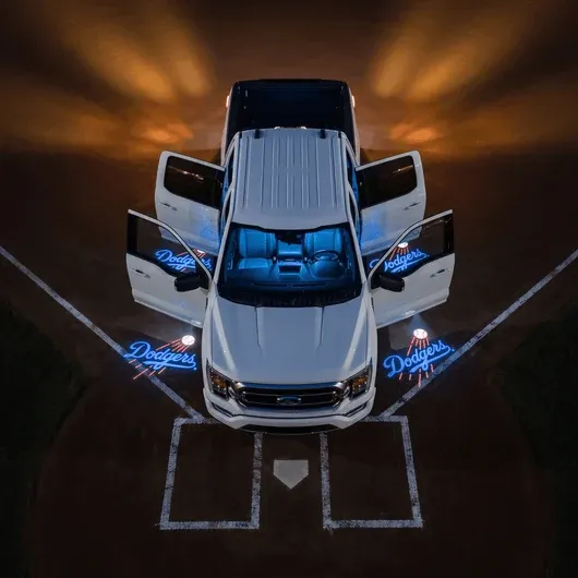 Baseball car door projector light installation detail