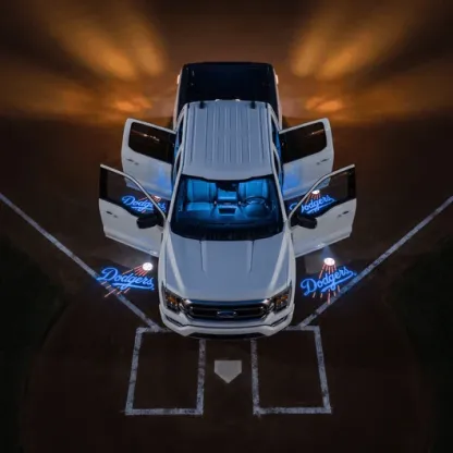 Baseball car door projector light installation detail