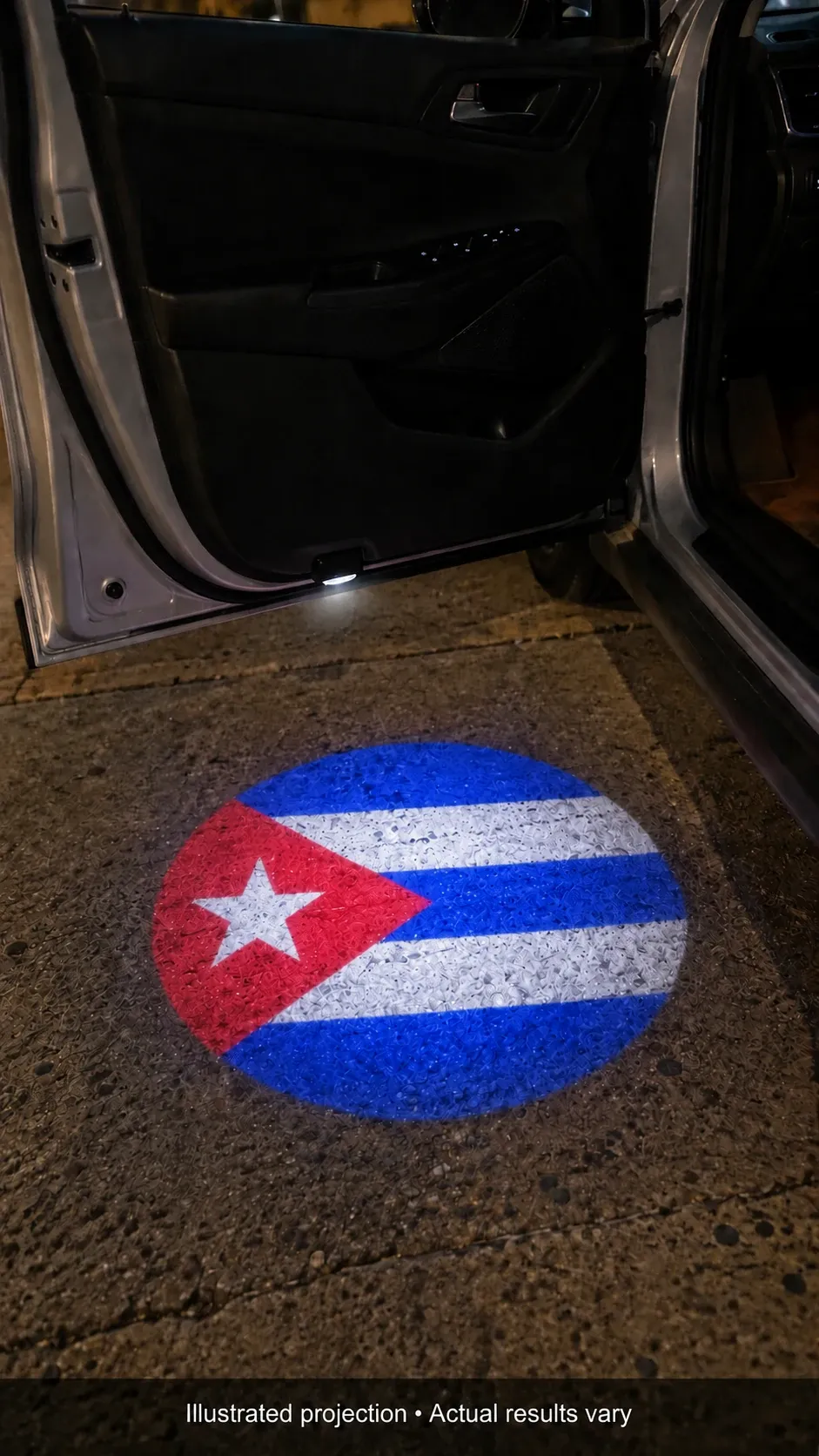 Cuban Flag LED Car Door Welcome Projector Light