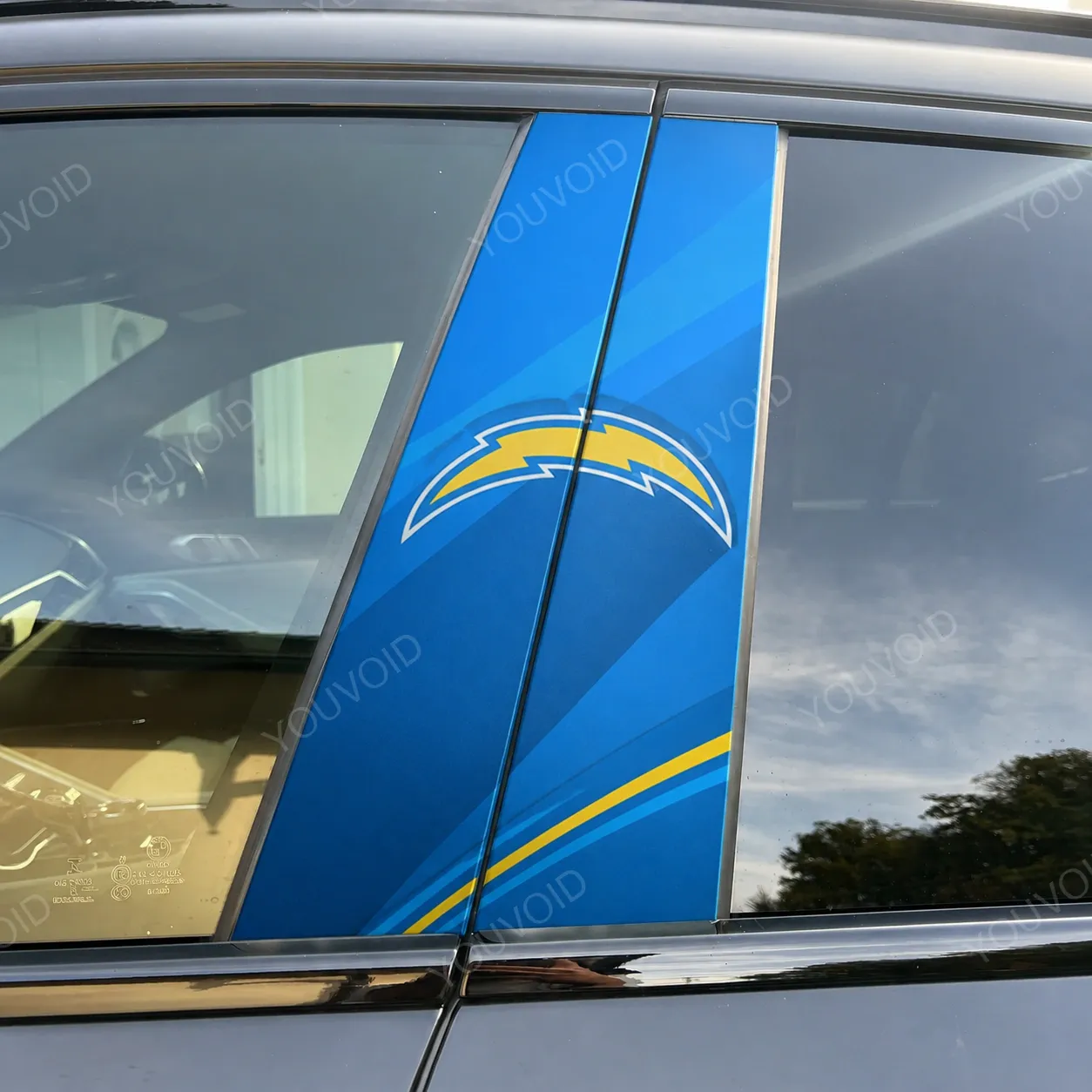 Los Angeles Chargers Car Pillar Wrap - Premium Vinyl B-Pillar Decal, Universal Fit
