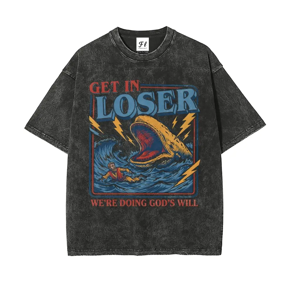 Vintage Christian Graphic T-Shirt – Get In Loser We’re Doing God’s Will Tee