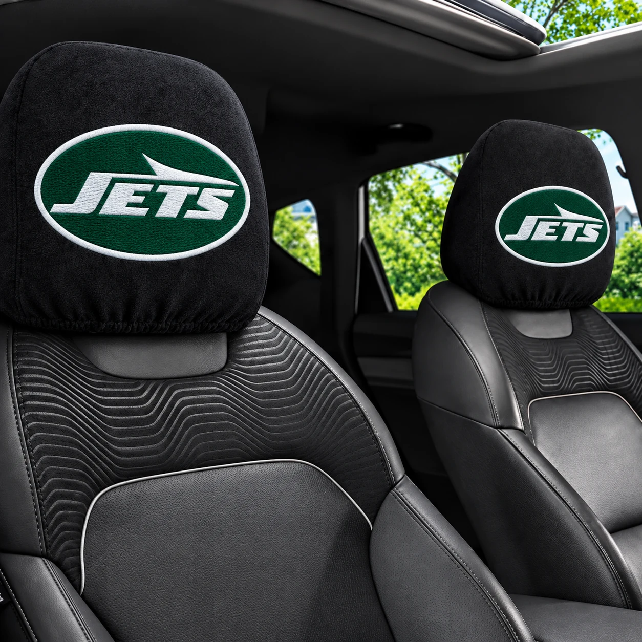 New York Jets Football Car Headrest Covers - view 1