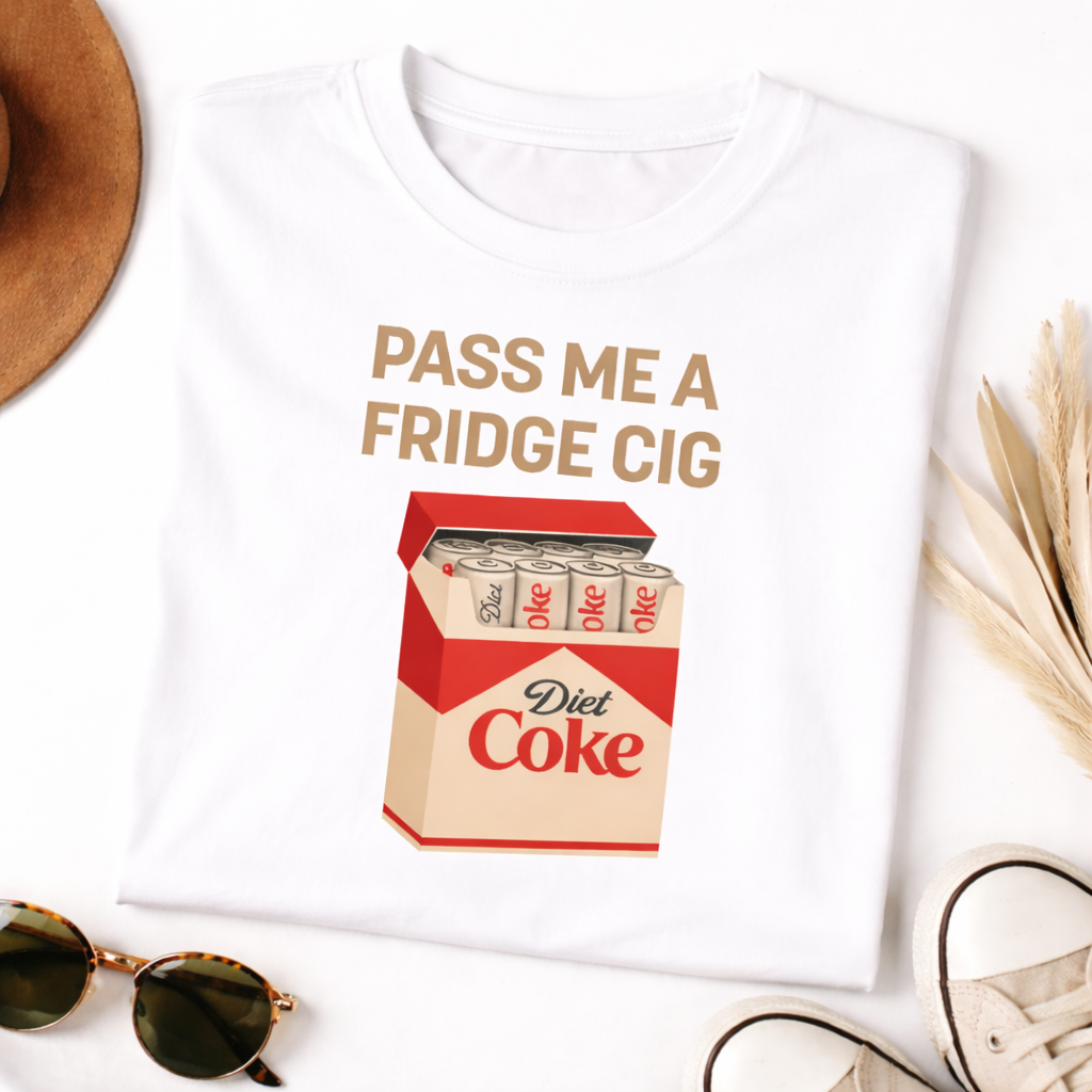 Pass Me a Fridge Cig Vintage Graphic T-Shirt – Funny Soda Lover Washed Tee