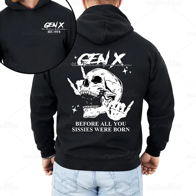 Personalized Double-Sided Generation X Custom Year Badass Generation Sweatshirt