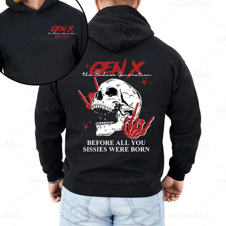 Personalized Double-Sided Generation X Custom Year Badass Generation Sweatshirt