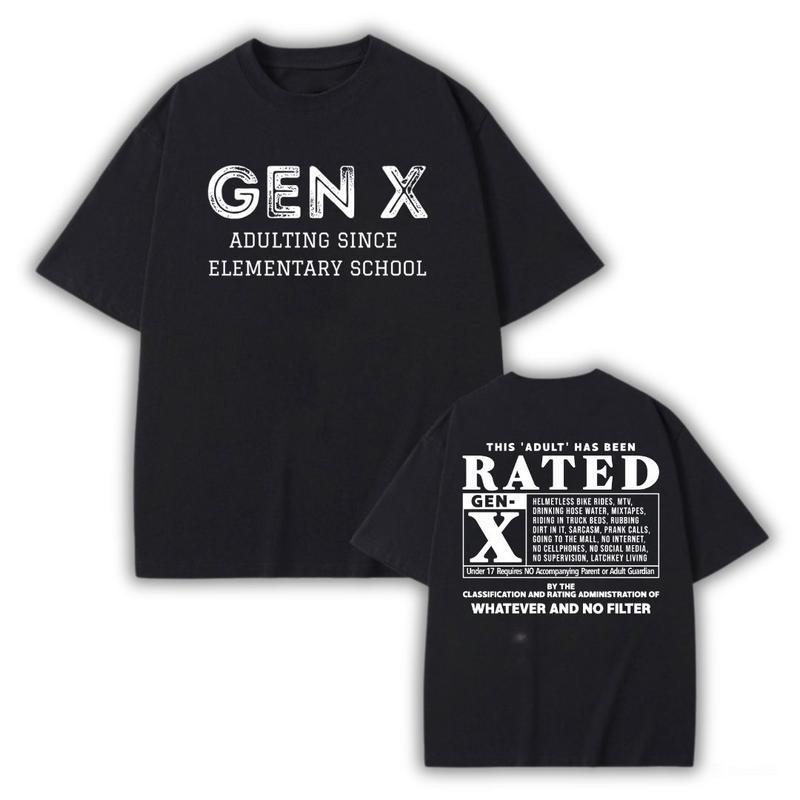 Gen X This Adult Has Been Rated Shirt, Generation X Traits Graphic Tee