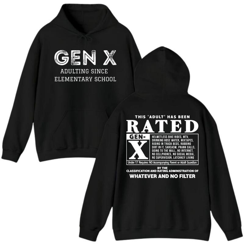 Gen X This Adult Has Been Rated Shirt, Generation X Traits Graphic Tee