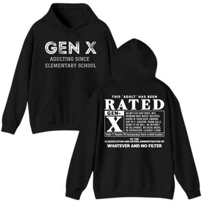 Gen X This Adult Has Been Rated Shirt, Generation X Traits Graphic Tee