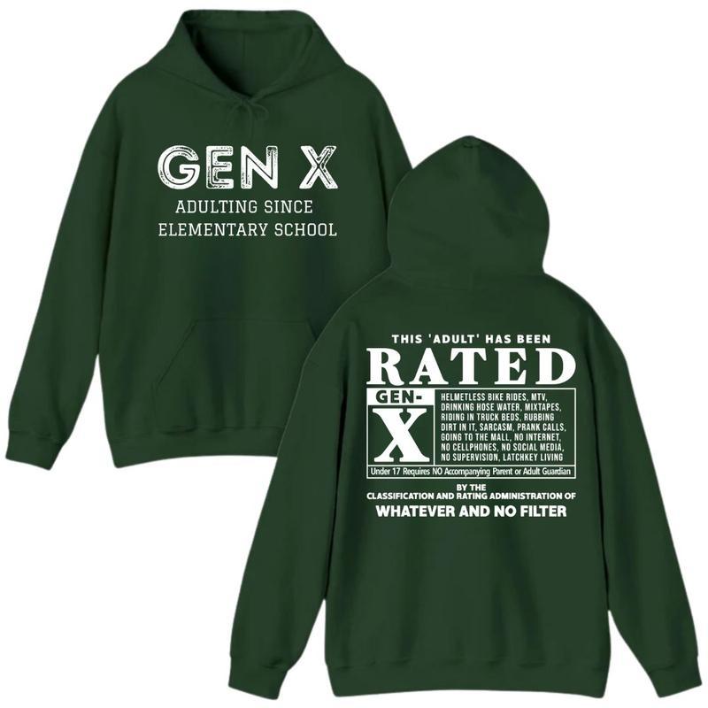 Gen X This Adult Has Been Rated Shirt, Generation X Traits Graphic Tee