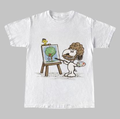 “Artistic Snoopy & Woodstock” Painter Cartoon Tee