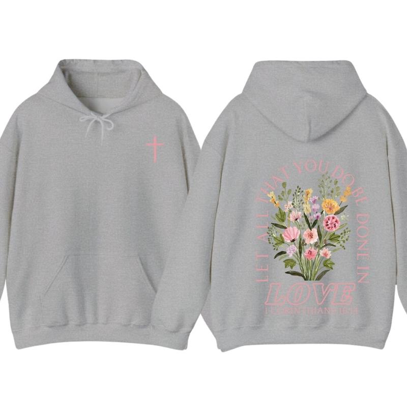 “Faith & Love Floral” Religious Scripture Hoodie