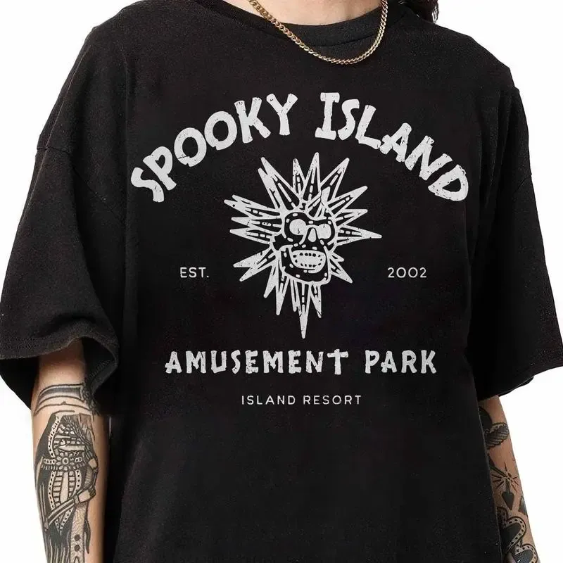 “Retro Cartoon Nostalgia” Spooky Island Amusement Park Tee