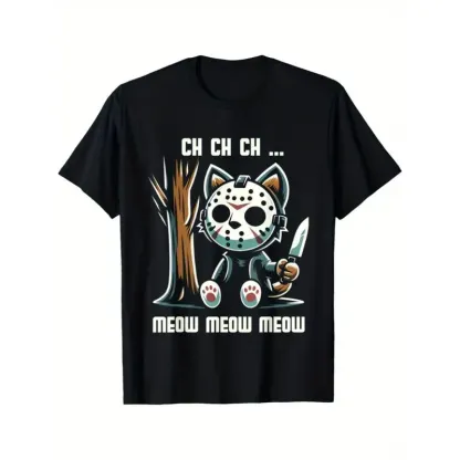 “Horror - Kitty Fun” Jason Cat Graphic Tee