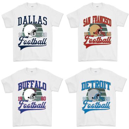 All 32 NFL Teams Vintage Football Fan Tee Collection