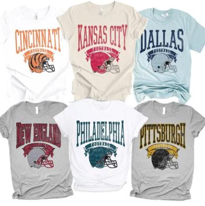 American Football City Team Graphic Tees