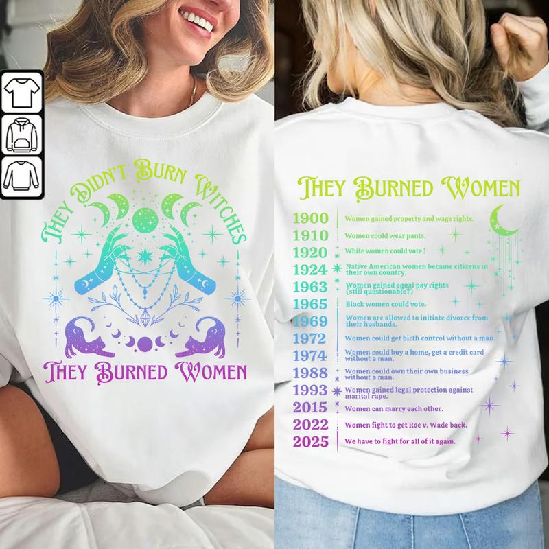 “Feminist Witch History” Washed - Gray Women’s Rights Tee