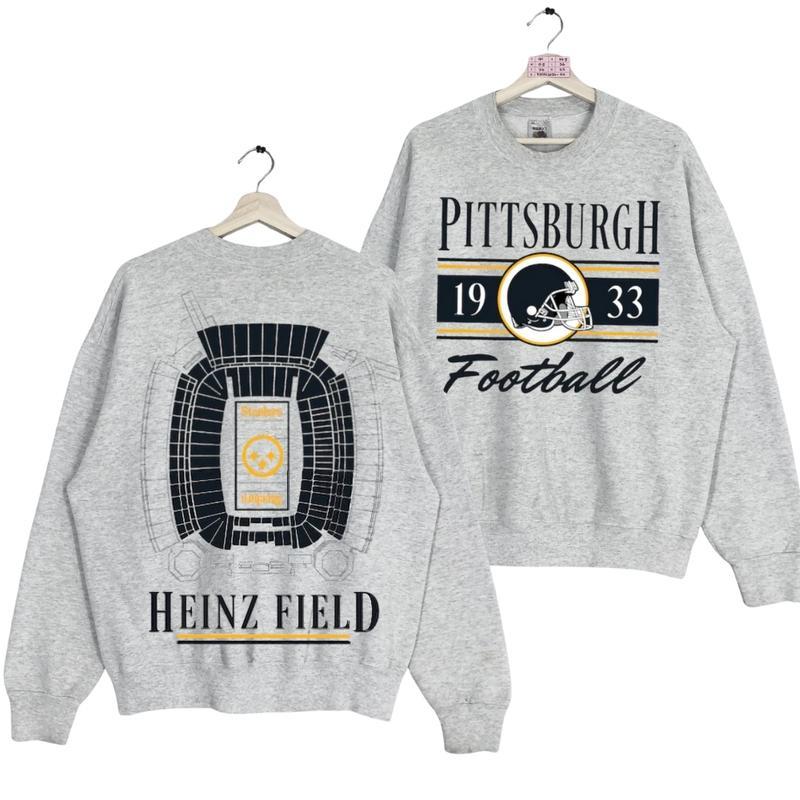 “NFL Stadium & City” Retro Gray Crewneck Sweatshirts