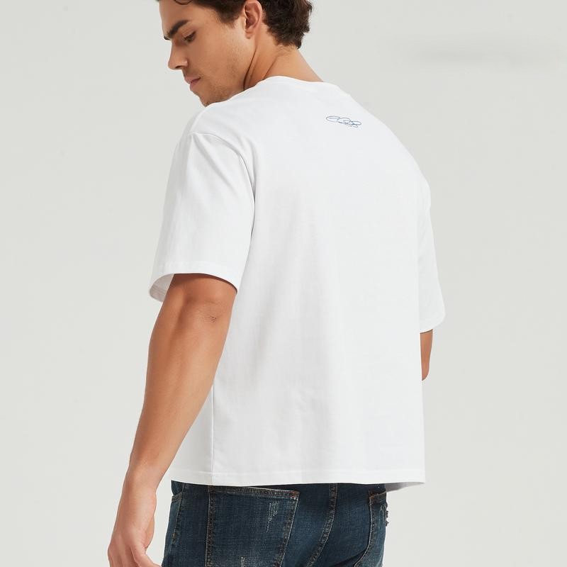 “American Football Player Action” White Crewneck Tee