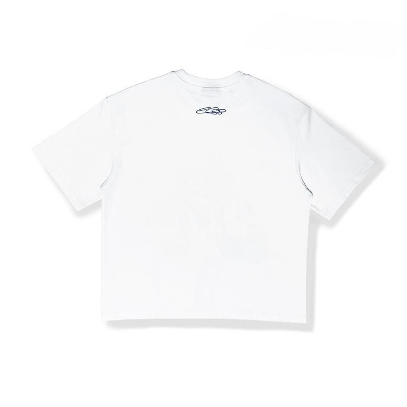 “American Football Player Action” White Crewneck Tee