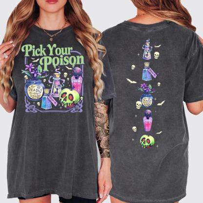 “Pick Your Poison” Halloween Mystic Oversized Tees (Multi - Color)