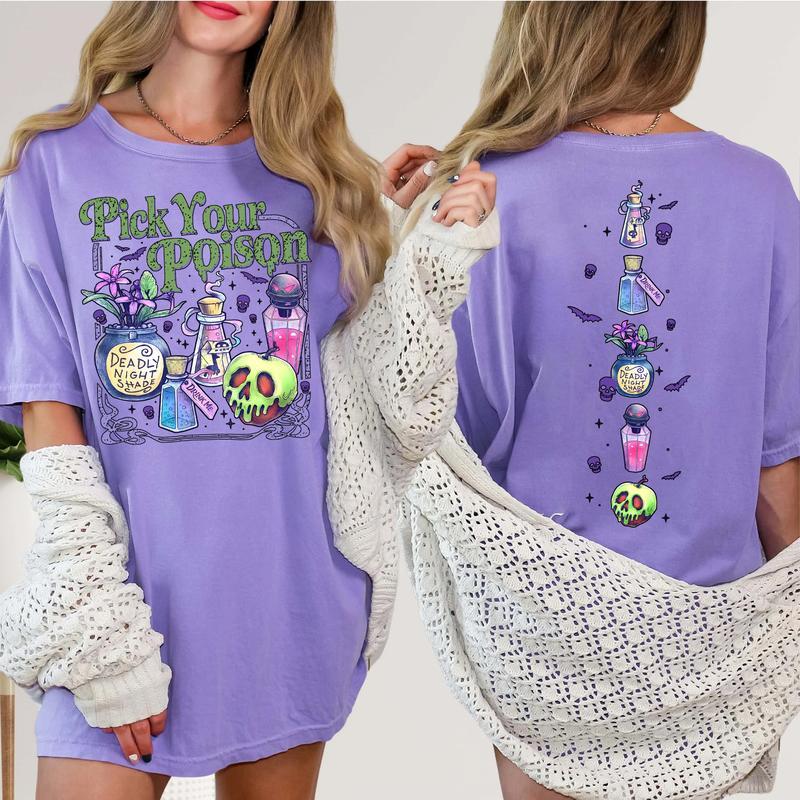 “Pick Your Poison” Halloween Mystic Oversized Tees (Multi - Color)