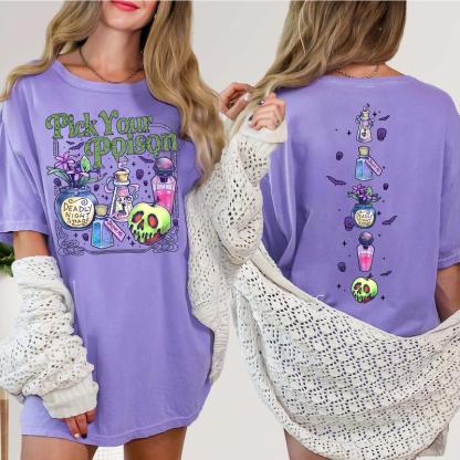 “Pick Your Poison” Halloween Mystic Oversized Tees (Multi - Color)