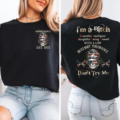 “Generation X” Edgy Attitude Black Hoodie