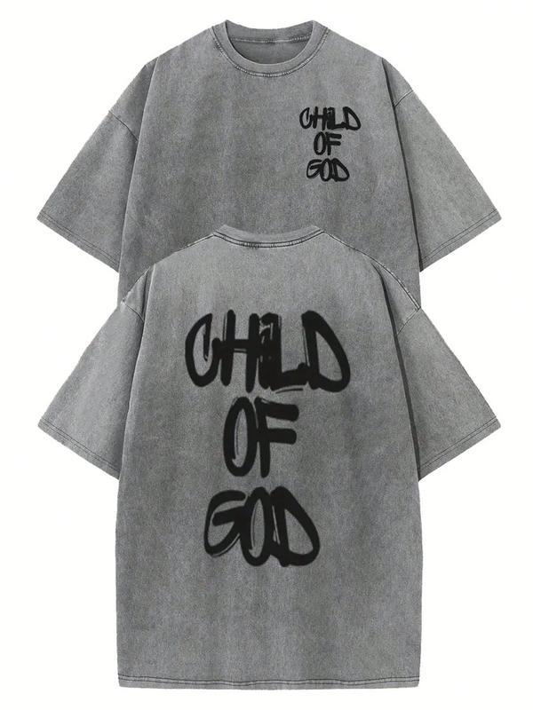 “CHILD OF GOD” Graffiti Vintage Gray Crewneck Tee