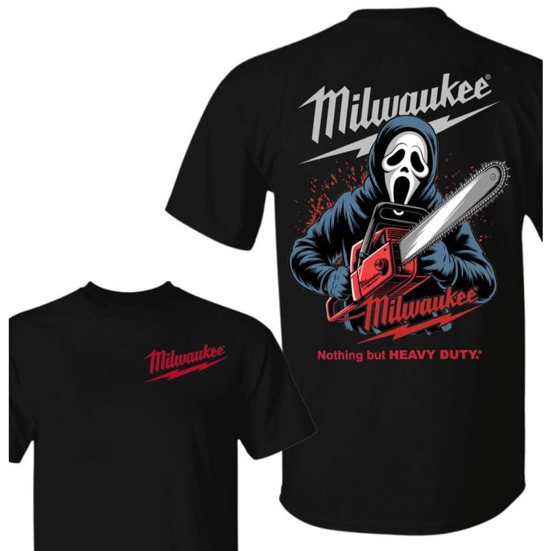 Milwaukee Scream Ghostface Heavy Duty T-Shirt - Horror x Tool Brand Graphic Tee