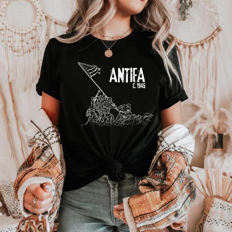 Antifa C.1945 Graphic Apparel - Anti-Fascist WWII Inspired Sweatshirt & Tee