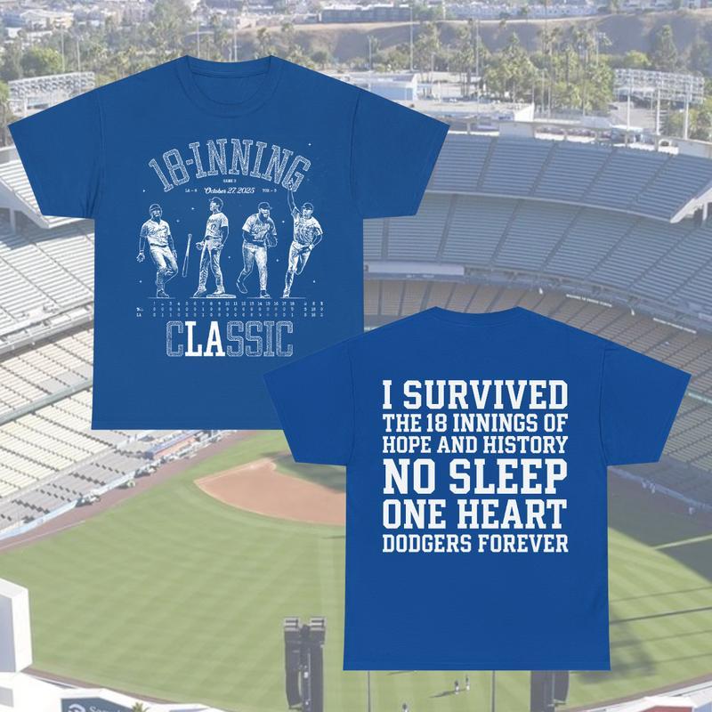 18-Inning Classic Baseball Apparel - Dodgers Fan Tribute Shirt, Crewneck, Hoodie