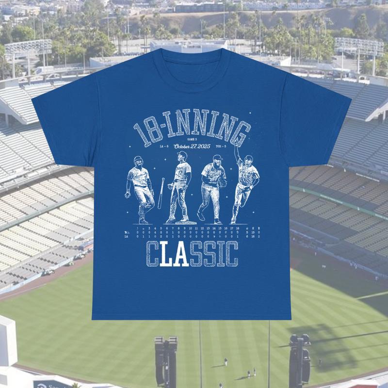 18-Inning Classic Baseball Apparel - Dodgers Fan Tribute Shirt, Crewneck, Hoodie