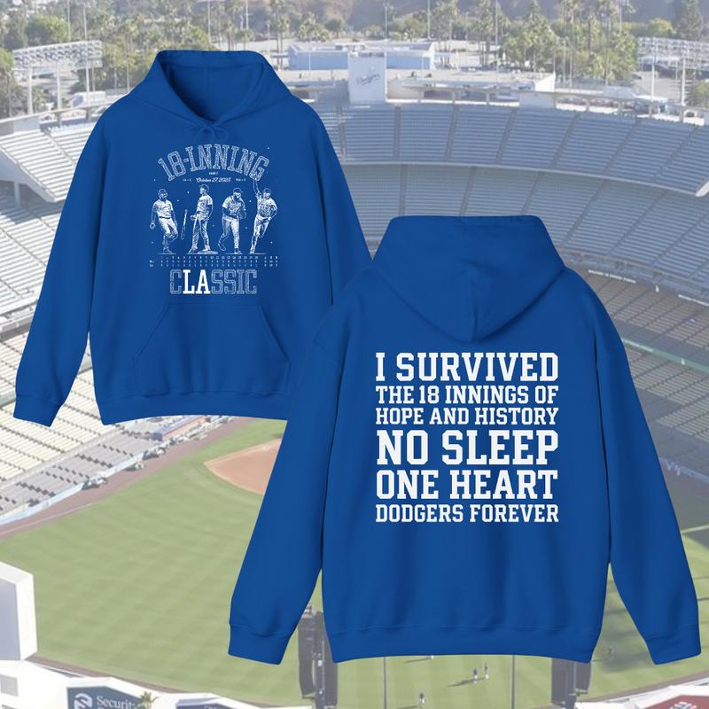 18-Inning Classic Baseball Apparel - Dodgers Fan Tribute Shirt, Crewneck, Hoodie