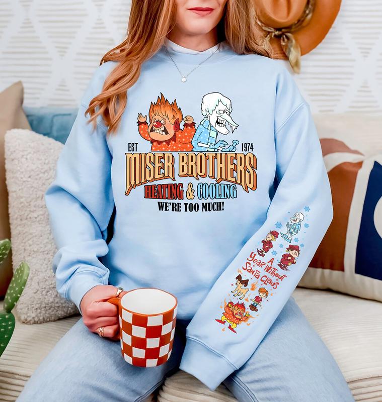 Miser Brothers Heating & Cooling Christmas Apparel - A Year Without a Santa Claus Retro Sweatshirt Collection