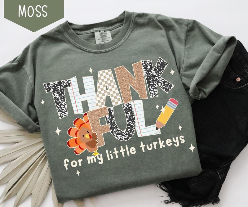 Thankful Teacher Shirt, Fall Turkey Teacher Shirt, Thanksgiving Teacher Tee