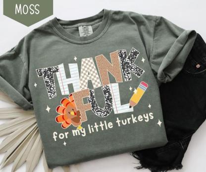 Thankful Teacher Shirt, Fall Turkey Teacher Shirt, Thanksgiving Teacher Tee