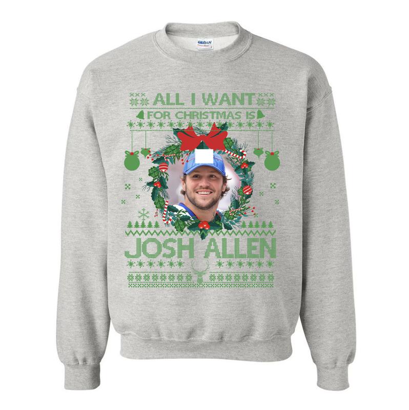 Josh Allen Christmas Tribute Sweatshirt - Ugly Sweater Style Football Fan Apparel