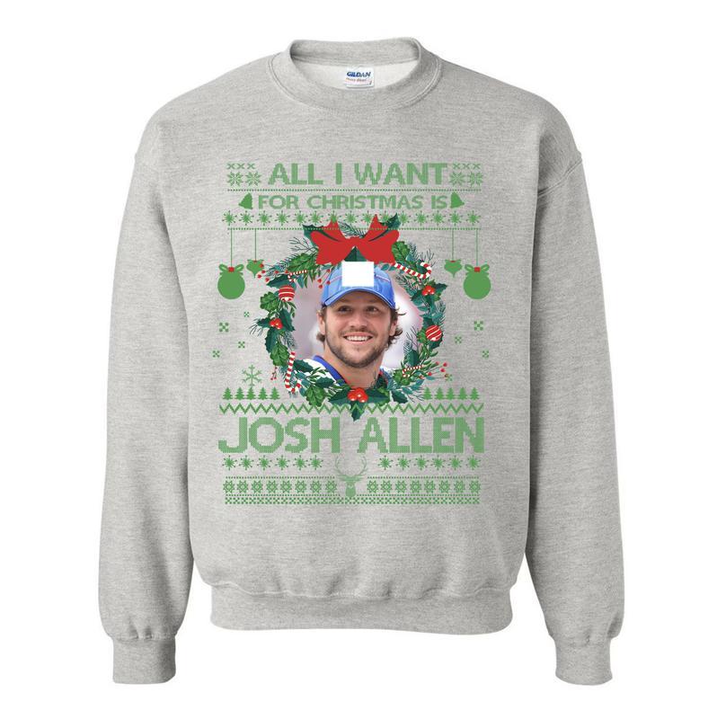 Josh Allen Christmas Tribute Sweatshirt - Ugly Sweater Style Football Fan Apparel