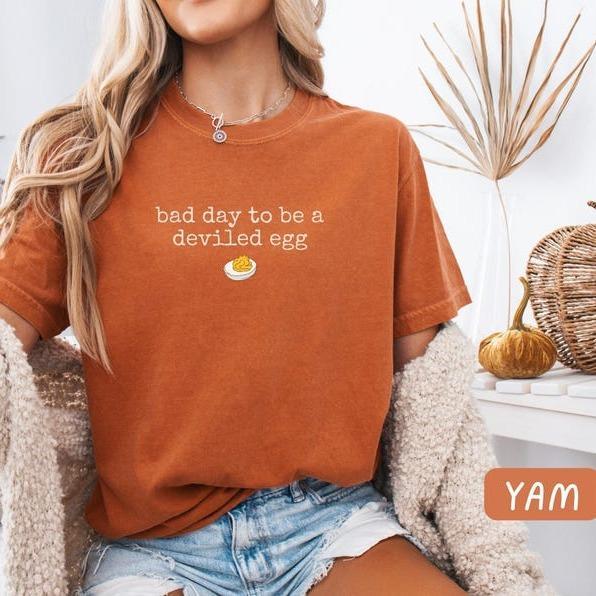 Bad Day To Be A Deviled Egg Funny Thanksgiving Dinner T-shirt