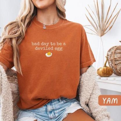 Bad Day To Be A Deviled Egg Funny Thanksgiving Dinner T-shirt