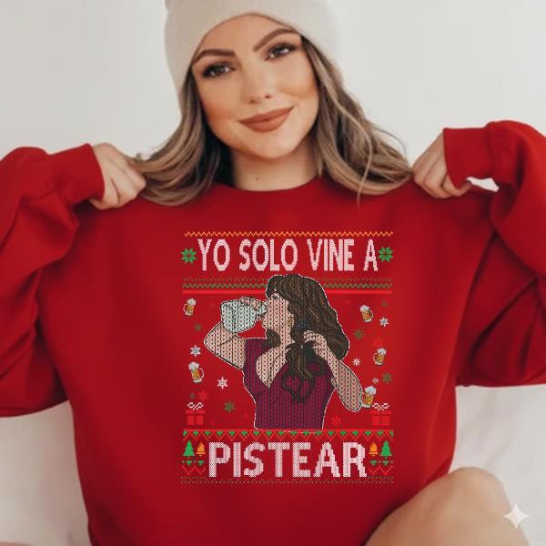 Jenni Rivera “Pistear” Christmas Sweatshirt - Latin Music-Inspired Festive Apparel