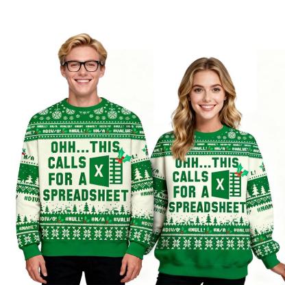 Office Geek Christmas Ugly Sweater - Excel/PowerPoint/Word Themed Festive Apparel
