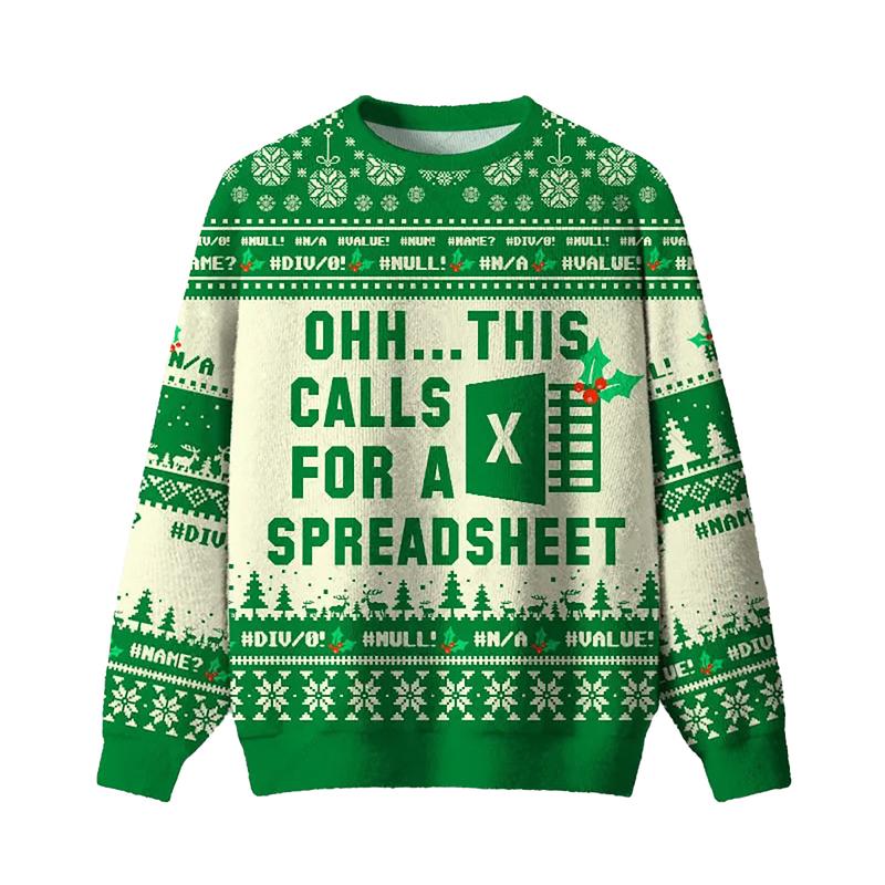 Office Geek Christmas Ugly Sweater - Excel/PowerPoint/Word Themed Festive Apparel